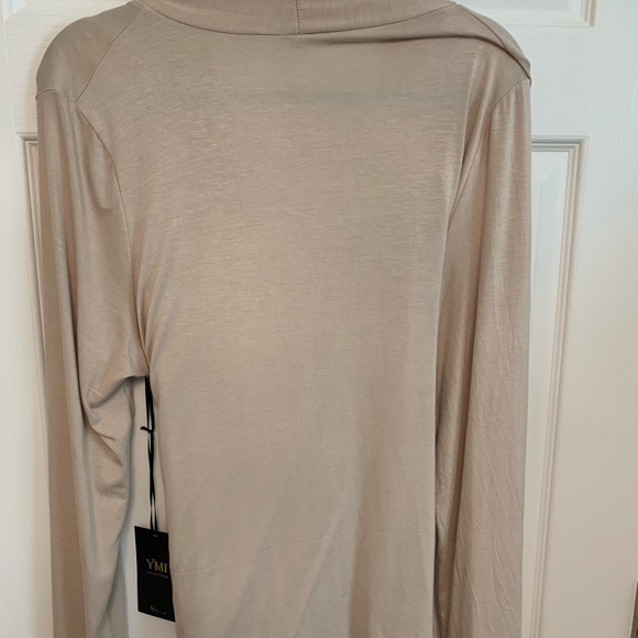 YMI Collections beige tie front cardigan. New. Size large - Picture 7 of 13